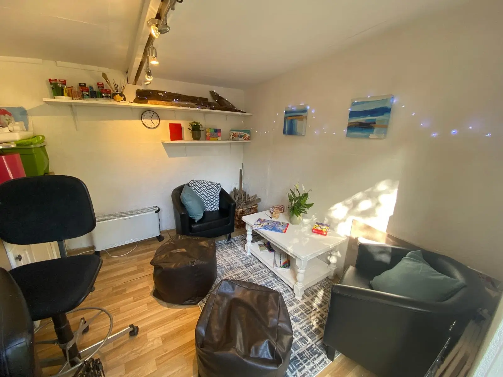 A cosy, private therapy studio room in Henfield, West Sussex